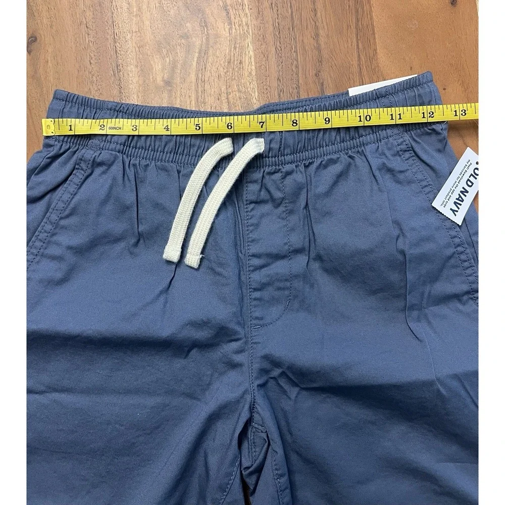 Old Navy Boys Blue Relaxed Dock Shorts Elastic Waist Cotton Size L 10-12 NWT
